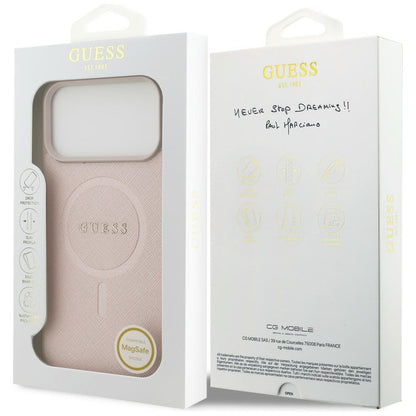 MagSafe-hoes voor Apple iPhone 18 Pro Max / 17 Pro Max, Guess, Saffiano, Roze