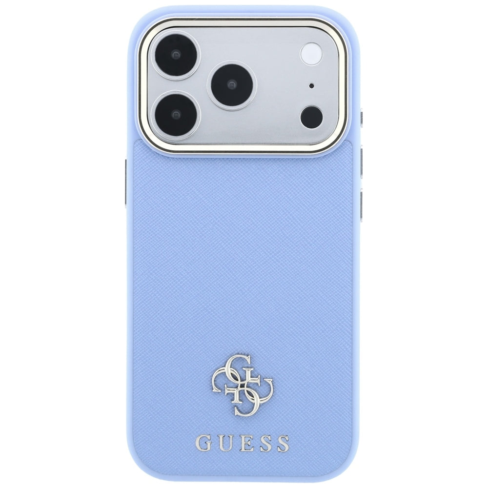 MagSafe-hoesje voor Apple iPhone 18 Pro Max / 17 Pro Max, Guess, Saffiano Small 4G Classic, Blauw