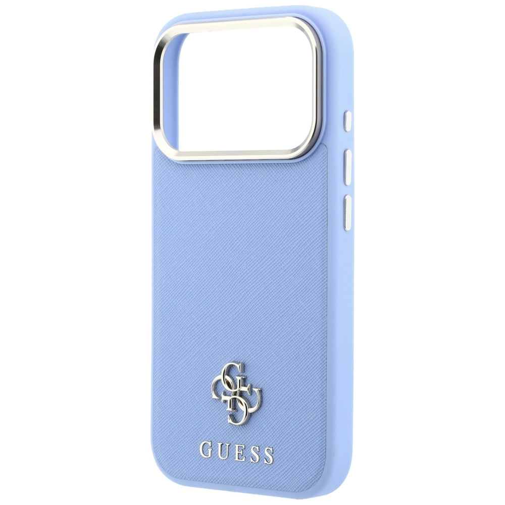 MagSafe-hoesje voor Apple iPhone 18 Pro Max / 17 Pro Max, Guess, Saffiano Small 4G Classic, Blauw