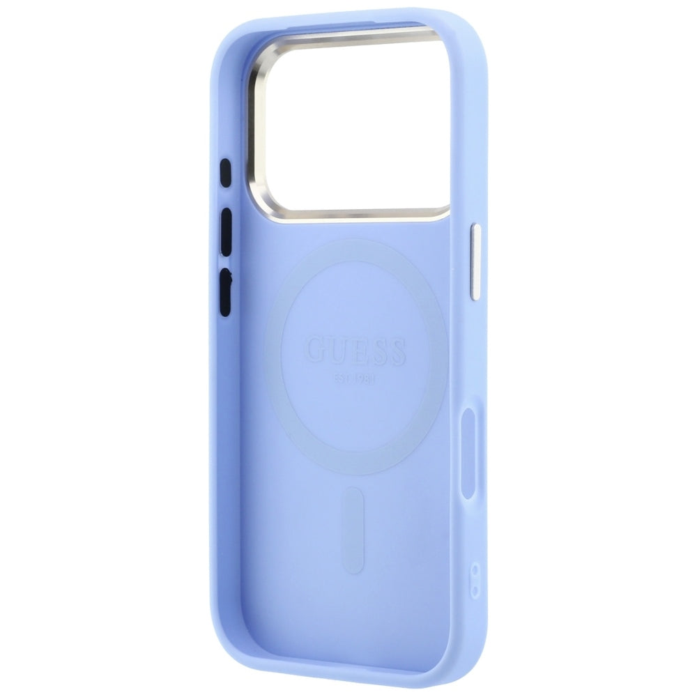 MagSafe-hoesje voor Apple iPhone 18 Pro Max / 17 Pro Max, Guess, Saffiano Small 4G Classic, Blauw