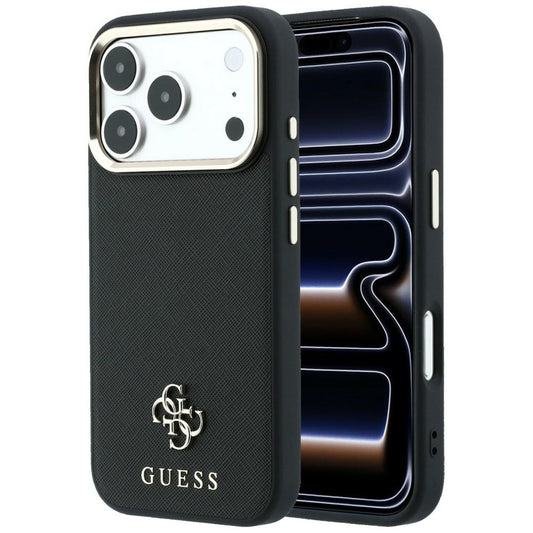 MagSafe-hoes voor Apple iPhone 18 Pro Max / 17 Pro Max, Guess, Saffiano Small 4G Classic, Zwart