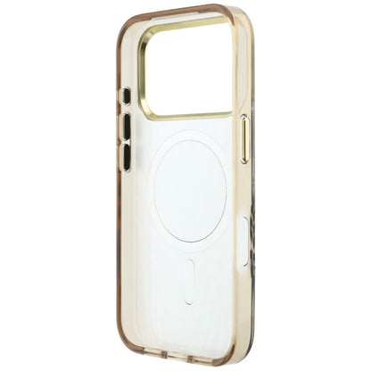 MagSafe-hoesje voor Apple iPhone 18 Pro Max / 17 Pro Max, Guess, Zebra Glitter Driehoek Logo, Goud