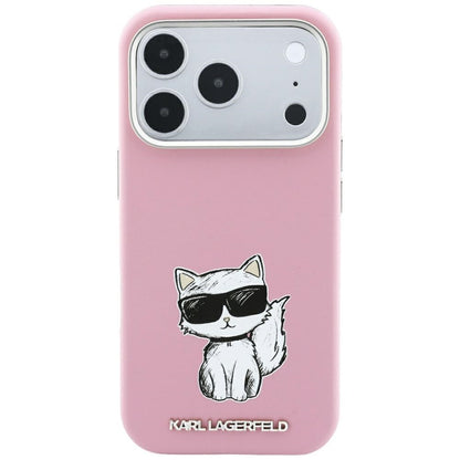 MagSafe-hoesje voor Apple iPhone 18 Pro Max / 17 Pro Max, Karl Lagerfeld, Choupette Sketch, Roze
