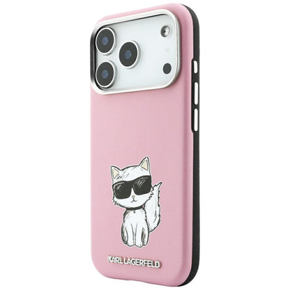 MagSafe-hoesje voor Apple iPhone 18 Pro Max / 17 Pro Max, Karl Lagerfeld, Choupette Sketch, Roze
