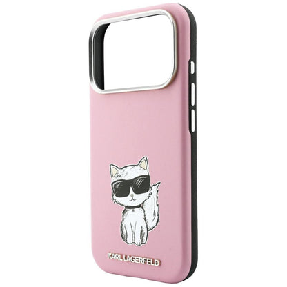 MagSafe-hoesje voor Apple iPhone 18 Pro Max / 17 Pro Max, Karl Lagerfeld, Choupette Sketch, Roze