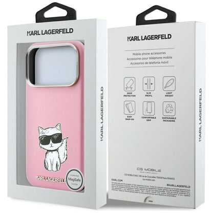 MagSafe-hoesje voor Apple iPhone 18 Pro Max / 17 Pro Max, Karl Lagerfeld, Choupette Sketch, Roze