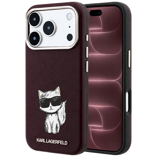 MagSafe-hoes voor Apple iPhone 18 Pro Max / 17 Pro Max, Karl Lagerfeld, Choupette Sketch, Bordeaux