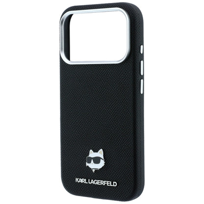 MagSafe-hoesje voor Apple iPhone 18 Pro Max / 17 Pro Max, Karl Lagerfeld, Grained Choupette Head Metal, zwart