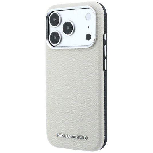 MagSafe-hoesje voor Apple iPhone 18 Pro Max / 17 Pro Max, Karl Lagerfeld, Gegranuleerd Uitgerekt Logo, Beige