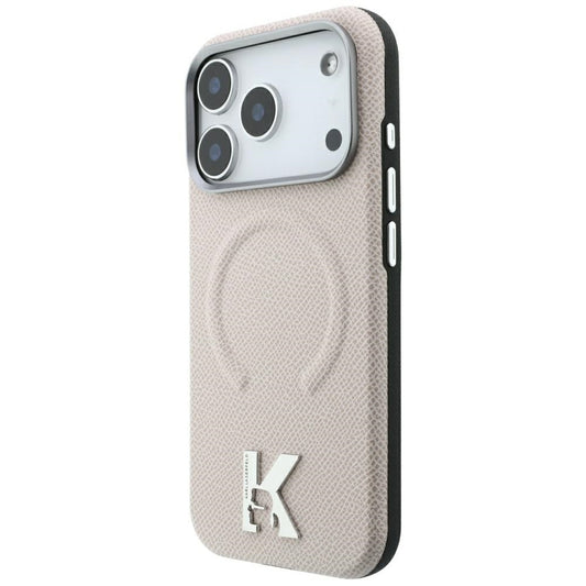 MagSafe-hoes voor Apple iPhone 18 Pro Max / 17 Pro Max, Karl Lagerfeld, Gegranuleerd Geëmbossed Ring, Beige
