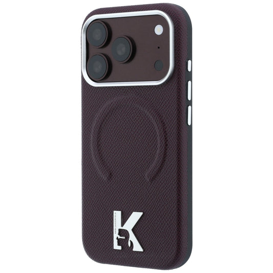 MagSafe-hoesje voor Apple iPhone 18 Pro Max / 17 Pro Max, Karl Lagerfeld, Gegranuleerd Geëmbossed Ring, Wijnrood