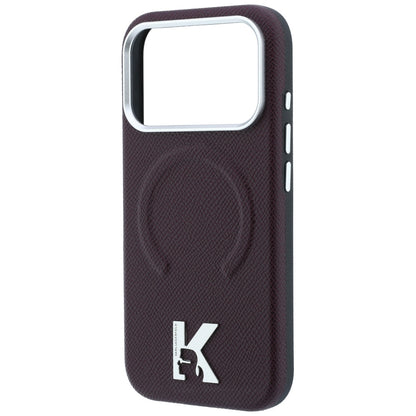MagSafe-hoesje voor Apple iPhone 18 Pro Max / 17 Pro Max, Karl Lagerfeld, Gegranuleerd Geëmbossed Ring, Wijnrood