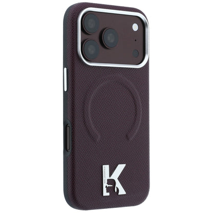 MagSafe-hoesje voor Apple iPhone 18 Pro Max / 17 Pro Max, Karl Lagerfeld, Gegranuleerd Geëmbossed Ring, Wijnrood