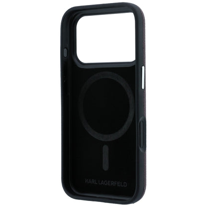 MagSafe-hoesje voor Apple iPhone 18 Pro Max / 17 Pro Max, Karl Lagerfeld, Gegranuleerd Geëmbossed Ring, Wijnrood