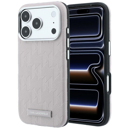 MagSafe-hoesje voor Apple iPhone 18 Pro Max / 17 Pro Max, Karl Lagerfeld, Gegranuleerd Mono Resin Logo, Roze