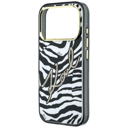 MagSafe-hoesje voor Apple iPhone 18 Pro Max / 17 Pro Max, Karl Lagerfeld, HC IML Signature Zebra Glitter Gold, Zwart