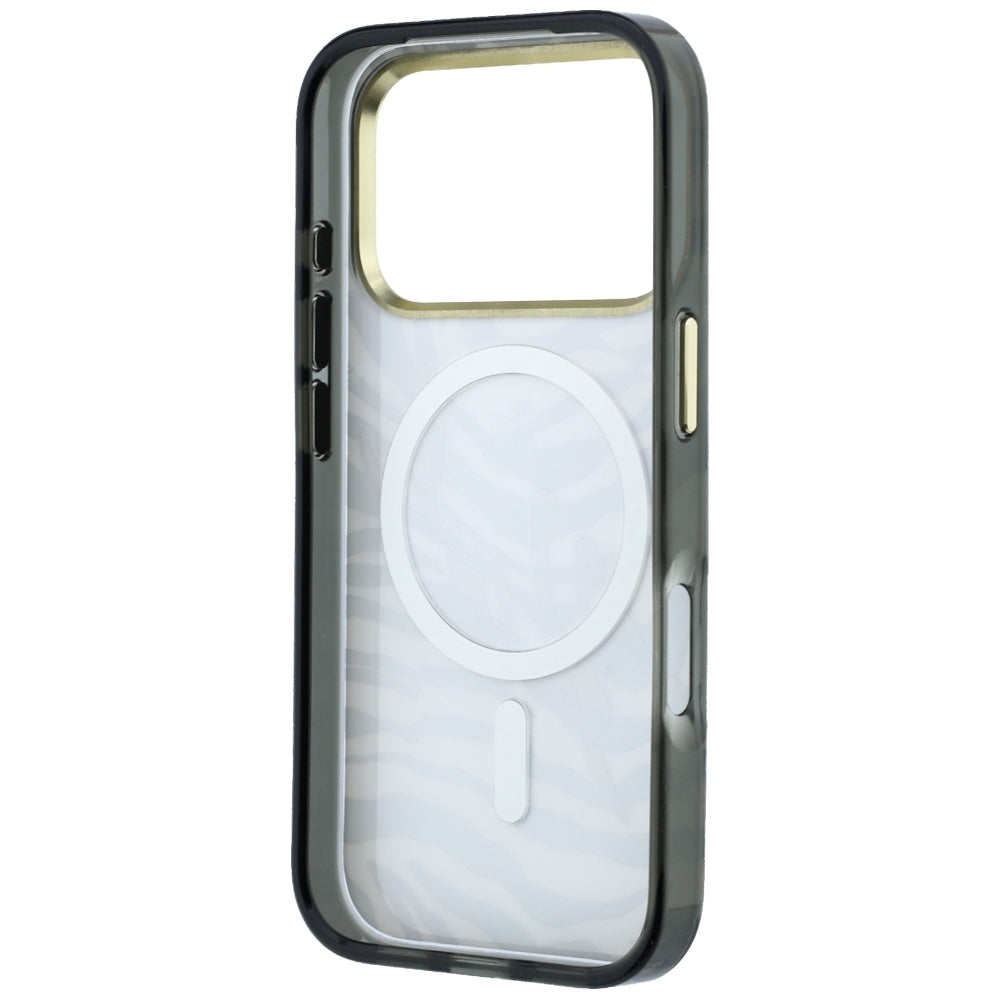 MagSafe-hoesje voor Apple iPhone 18 Pro Max / 17 Pro Max, Karl Lagerfeld, HC IML Signature Zebra Glitter Gold, Zwart