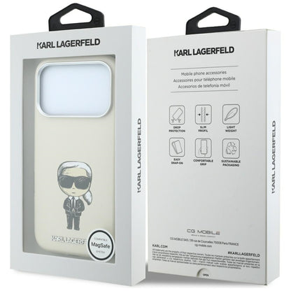 MagSafe-hoesje voor Apple iPhone 18 Pro Max / 17 Pro Max, Karl Lagerfeld, Ikonik Sketch, Beige