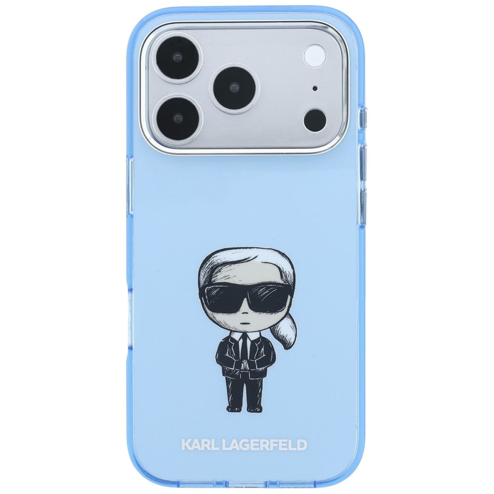 MagSafe-hoesje voor Apple iPhone 18 Pro Max / 17 Pro Max, Karl Lagerfeld, IML Ikonik Sketch Print, Blauw