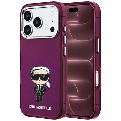 MagSafe-hoes voor Apple iPhone 18 Pro Max / 17 Pro Max, Karl Lagerfeld, IML Ikonik Sketch Print, Wijnrood