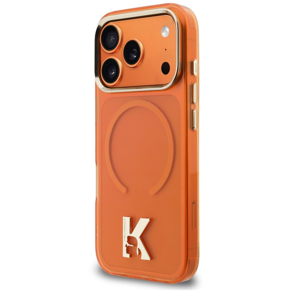 MagSafe-hoesje voor Apple iPhone 18 Pro Max / 17 Pro Max, Karl Lagerfeld, IML Karl Head-logo, oranje