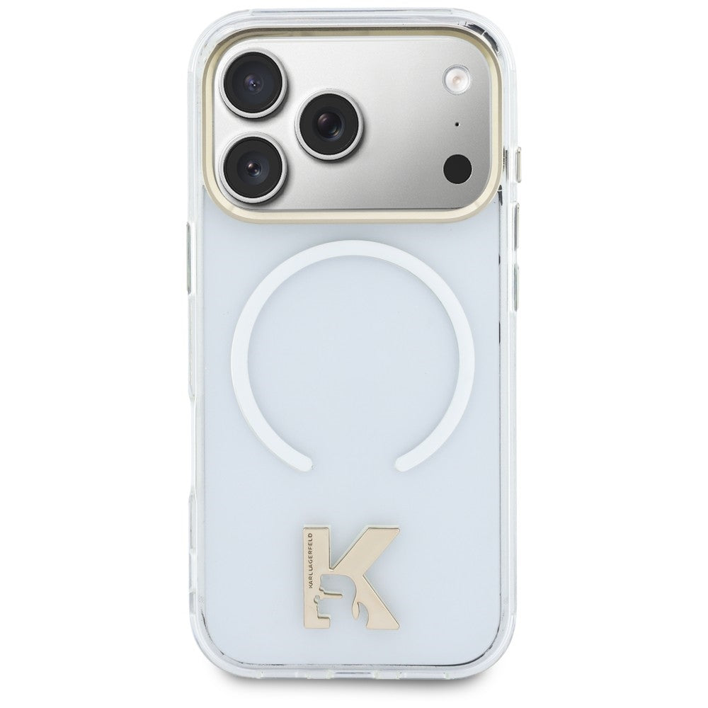 MagSafe-hoesje voor Apple iPhone 18 Pro Max / 17 Pro Max, Karl Lagerfeld, IML Karl Head-logo, transparant