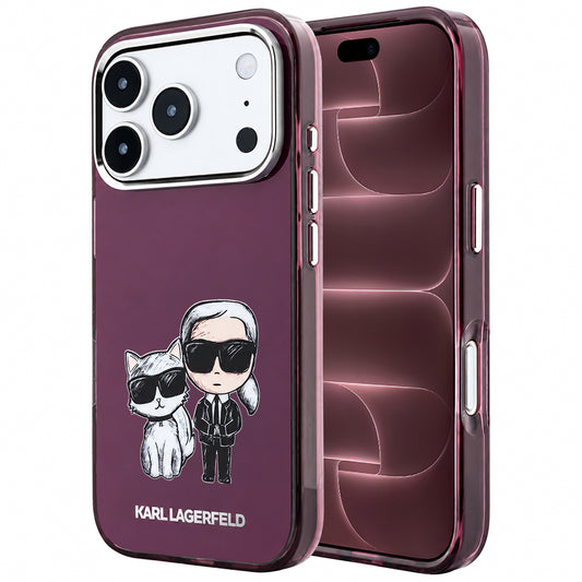 MagSafe-hoes voor Apple iPhone 18 Pro Max / 17 Pro Max, Karl Lagerfeld, IML KC Bodies Sketch Print, Bordeaux