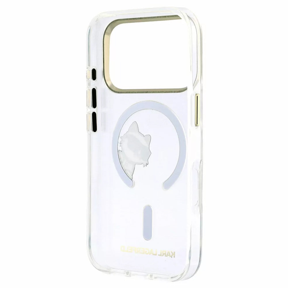 MagSafe-hoesje voor Apple iPhone 18 Pro Max / 17 Pro Max, Karl Lagerfeld, IML Peekaboo Print en metalen frame, transparant