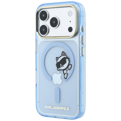 MagSafe-hoesje voor Apple iPhone 18 Pro Max / 17 Pro Max, Karl Lagerfeld, IML Peekaboo Print and Metal Frame, Bleu
