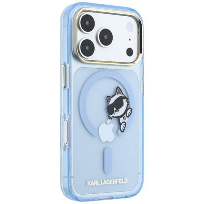 MagSafe-hoesje voor Apple iPhone 18 Pro Max / 17 Pro Max, Karl Lagerfeld, IML Peekaboo Print and Metal Frame, Bleu