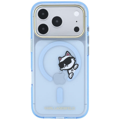 MagSafe-hoesje voor Apple iPhone 18 Pro Max / 17 Pro Max, Karl Lagerfeld, IML Peekaboo Print and Metal Frame, Bleu
