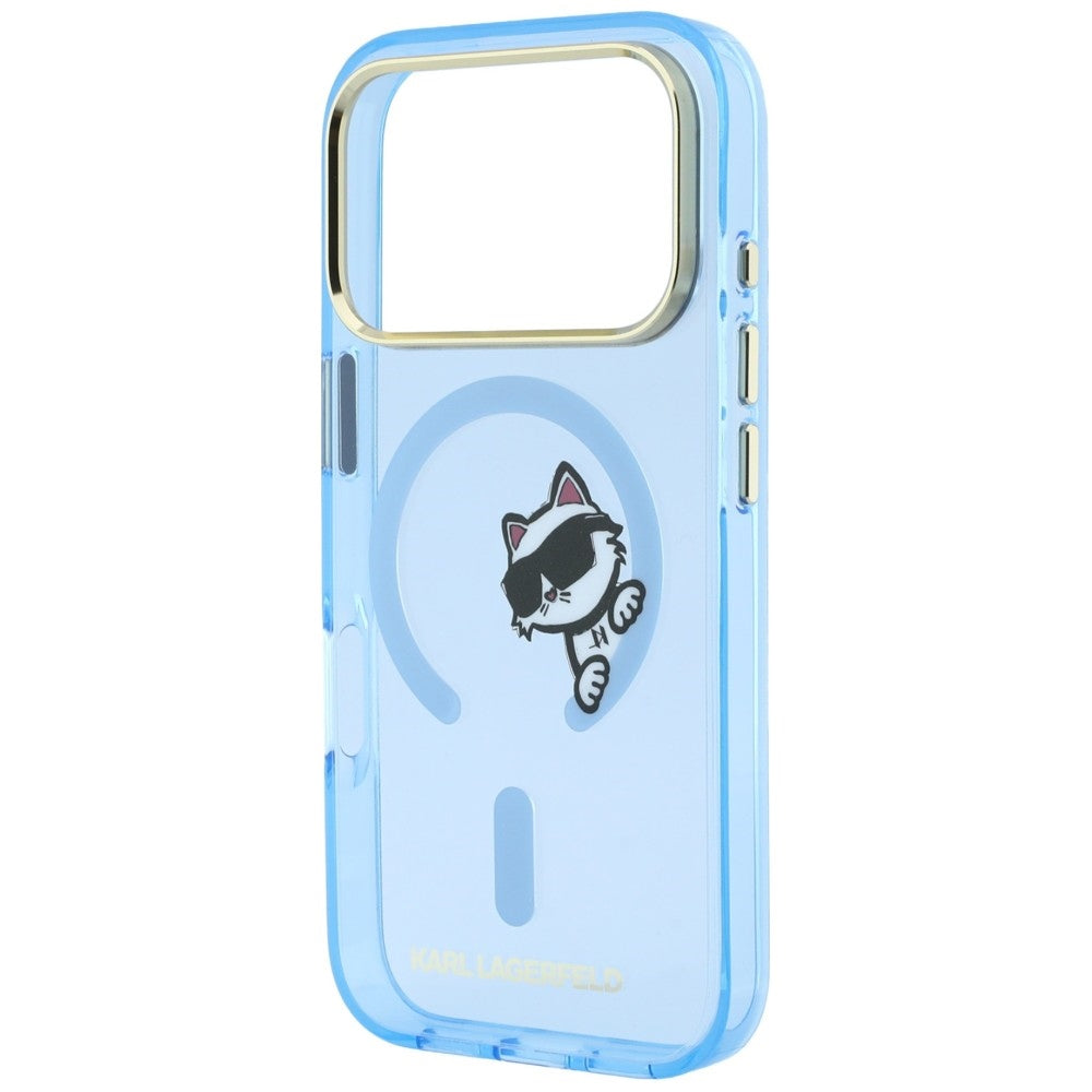 MagSafe-hoesje voor Apple iPhone 18 Pro Max / 17 Pro Max, Karl Lagerfeld, IML Peekaboo Print and Metal Frame, Bleu