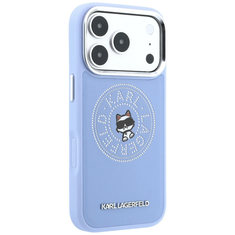 MagSafe-hoesje voor Apple iPhone 18 Pro Max / 17 Pro Max, Karl Lagerfeld, Point and Choupette Sketch, blauw