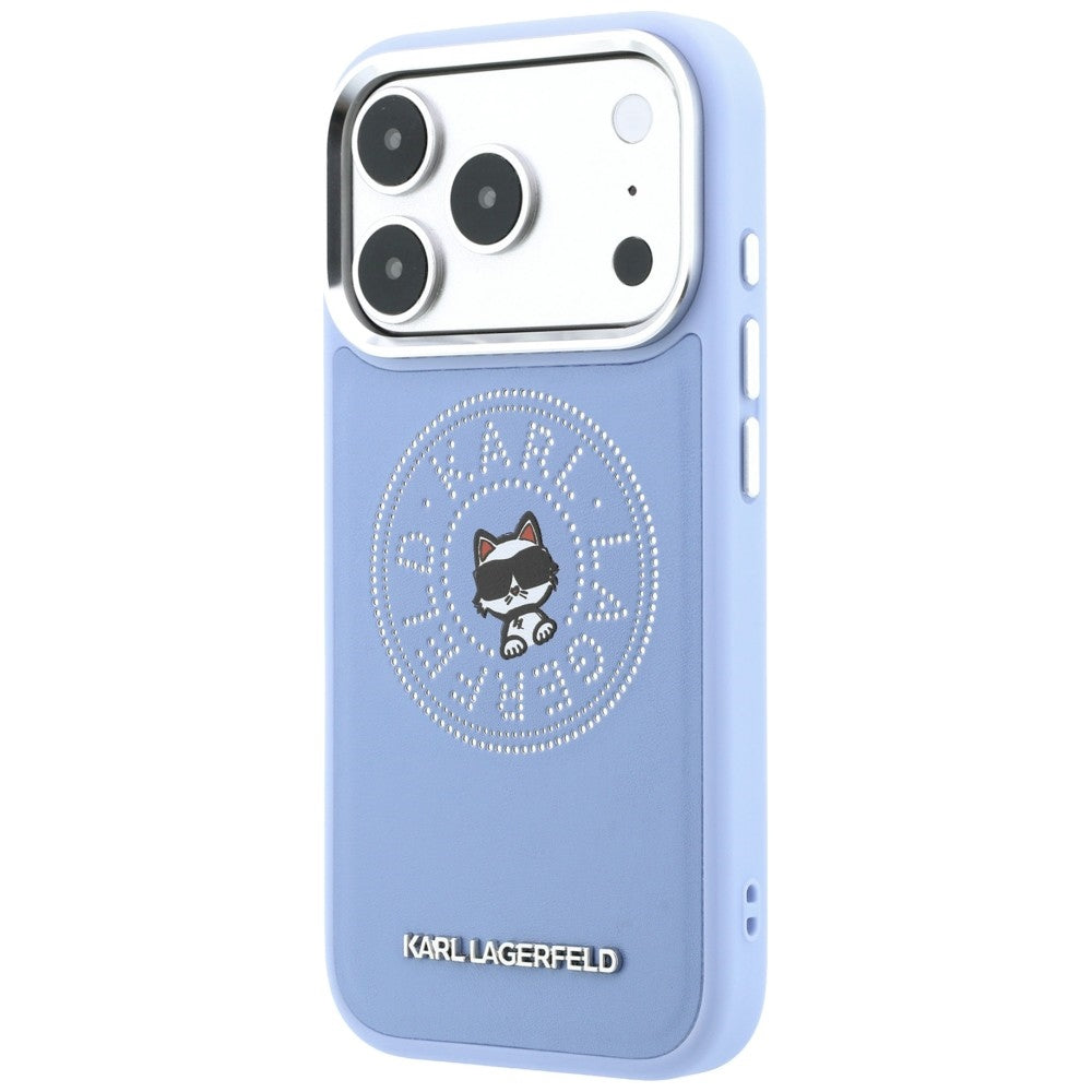 MagSafe-hoesje voor Apple iPhone 18 Pro Max / 17 Pro Max, Karl Lagerfeld, Point and Choupette Sketch, blauw