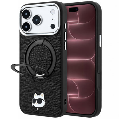 MagSafe-hoesje voor Apple iPhone 18 Pro Max / 17 Pro Max, Karl Lagerfeld, Ring Stand 360 Choupette Pin, zwart