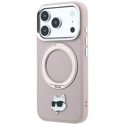 MagSafe-hoesje voor Apple iPhone 18 Pro Max / 17 Pro Max, Karl Lagerfeld, Ring Stand 360 Choupette Pin, roze
