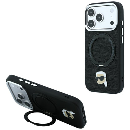 MagSafe-hoesje voor Apple iPhone 18 Pro Max / 17 Pro Max, Karl Lagerfeld, Ring Stand 360 Karl Pin, zwart