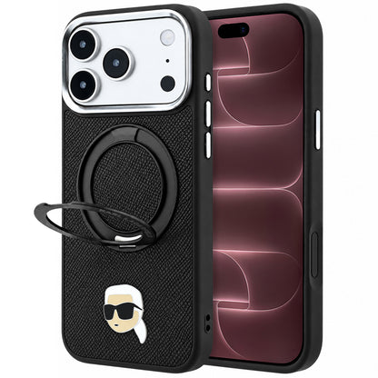 MagSafe-hoesje voor Apple iPhone 18 Pro Max / 17 Pro Max, Karl Lagerfeld, Ring Stand 360 Karl Pin, zwart