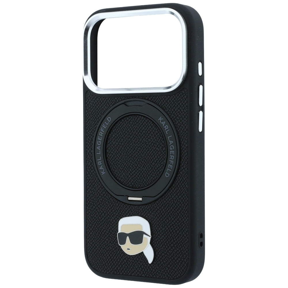 MagSafe-hoesje voor Apple iPhone 18 Pro Max / 17 Pro Max, Karl Lagerfeld, Ring Stand 360 Karl Pin, zwart
