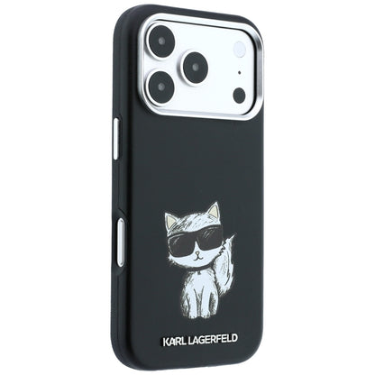 MagSafe Case for Apple iPhone 18 Pro Max / 17 Pro Max, Karl Lagerfeld, Smooth Choupette Sketch, Black