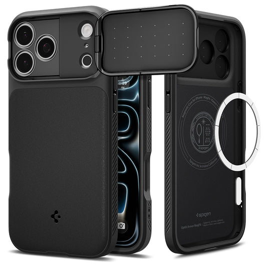 MagSafe-hoesje voor Apple iPhone 18 Pro Max / 17 Pro Max, Spigen, Optik Armor, Zwart ACS09900