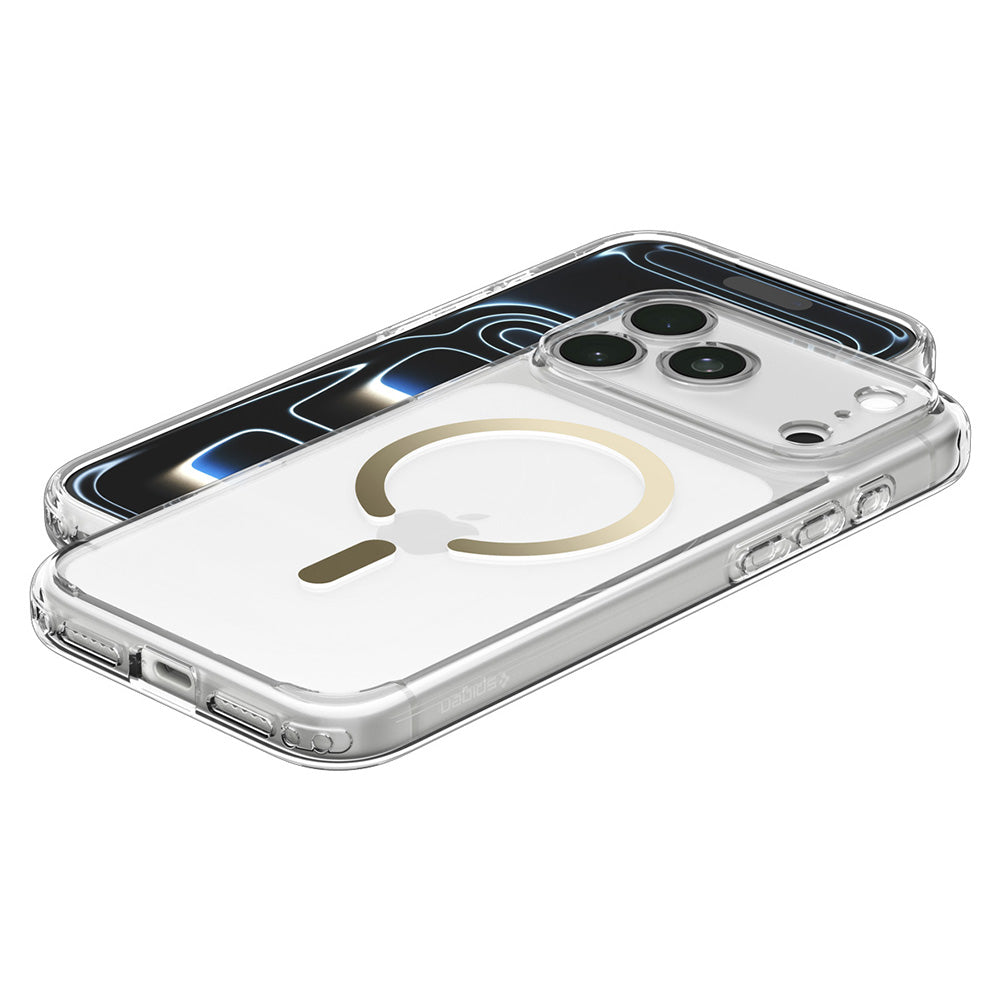 MagSafe-hoes voor Apple iPhone 18 Pro Max / 17 Pro Max, Spigen, Ultra Hybrid, Transparant Goud ACS12120