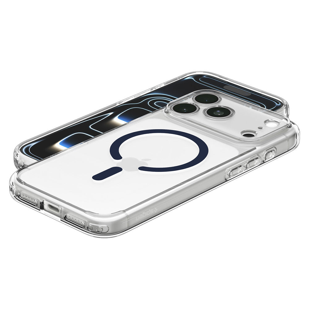 MagSafe-hoes voor Apple iPhone 18 Pro Max / 17 Pro Max, Spigen, Ultra Hybrid, Transparant Marineblauw ACS12121