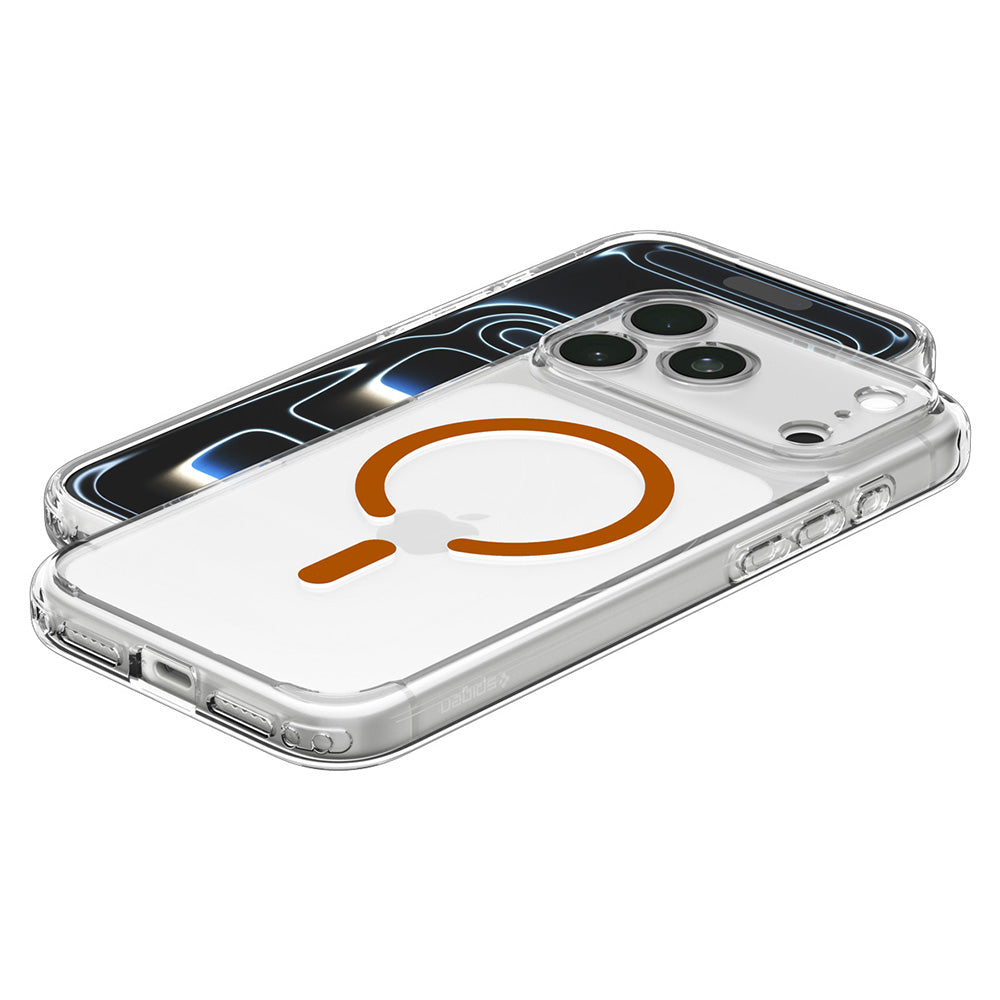 MagSafe-hoes voor Apple iPhone 18 Pro Max / 17 Pro Max, Spigen, Ultra Hybrid, Transparant Oranje ACS12122