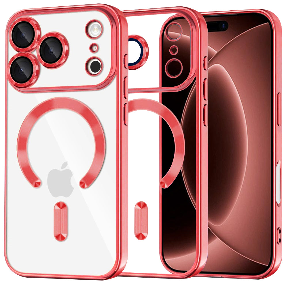 MagSafe-hoes voor Apple iPhone 18 Pro Max / 17 Pro Max, Techsuit, Luxury Crystal, Rood