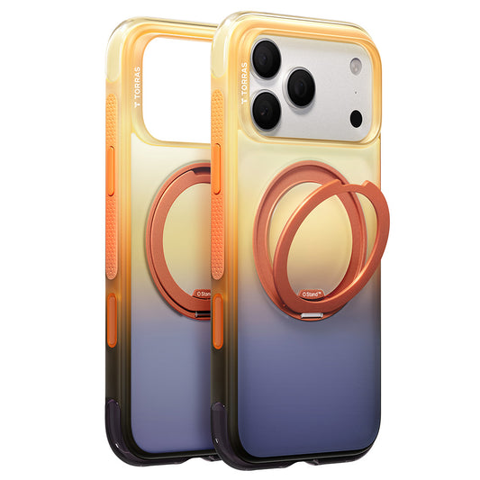 MagSafe-hoesje voor Apple iPhone 18 Pro Max / 17 Pro Max, Torras, Ostand O3 Air Gradient, Blauw Oranje