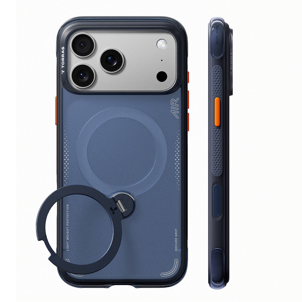 MagSafe-hoesje voor Apple iPhone 18 Pro Max / 17 Pro Max, Torras, Ostand Q3 Air, Donkerblauw