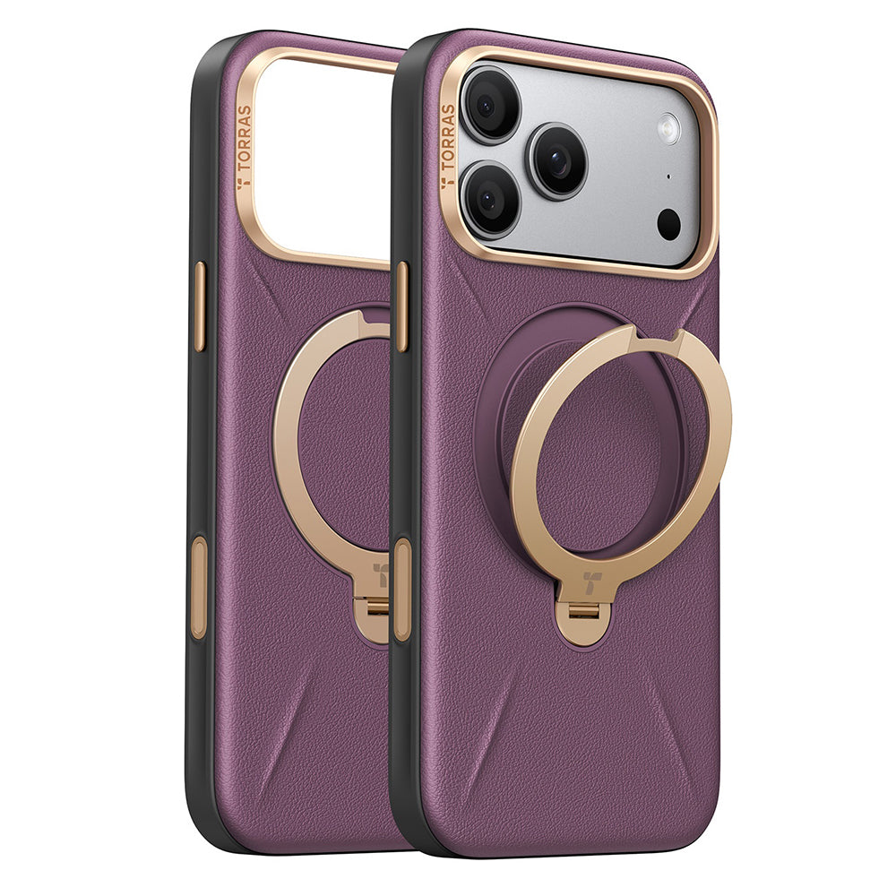 MagSafe-hoes voor Apple iPhone 18 Pro Max / 17 Pro Max, Torras, QPRO Leather, Paars