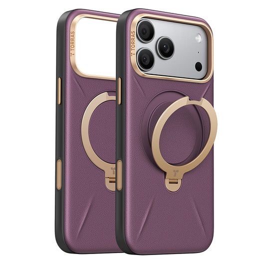 MagSafe-hoes voor Apple iPhone 18 Pro Max / 17 Pro Max, Torras, QPRO Leather, Paars