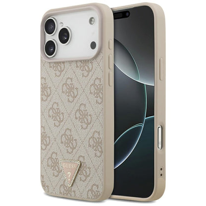 MagSafe-hoesje voor Apple iPhone 18 Pro Max, Guess, 4G Triangle Strass, Roze